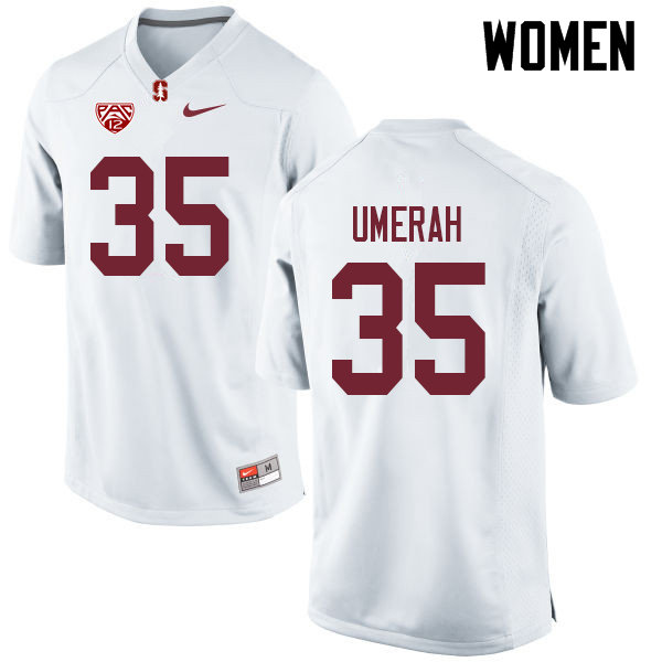 Women #35 Tobe Umerah Stanford Cardinal College Football Jerseys Sale-White